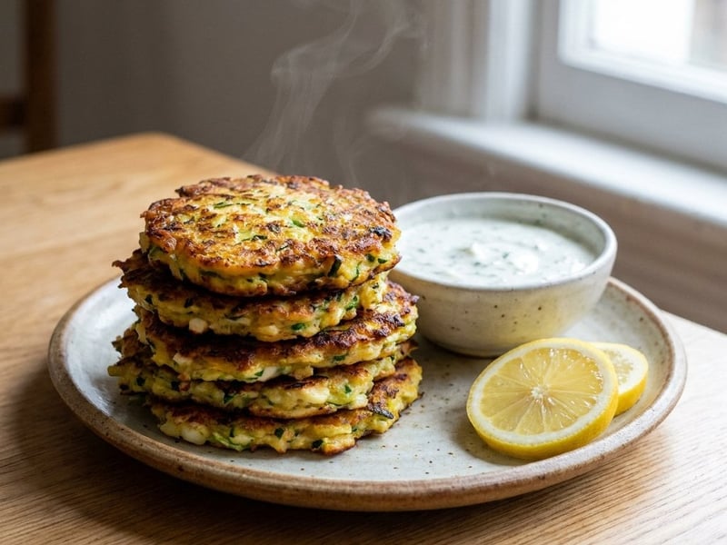 Crispy Zucchini Halloumi Fritters | Quick Summer Delight