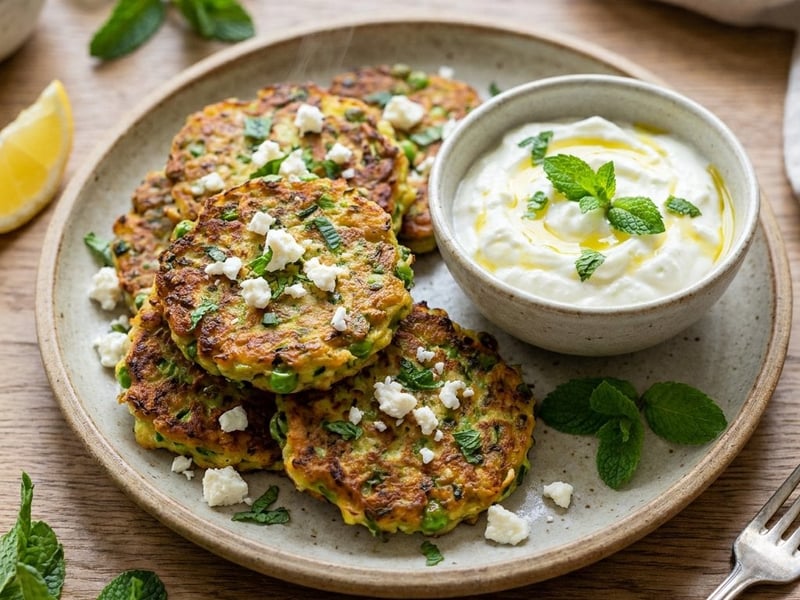 Knusprige Zucchini-Feta-Puffer | Feierabendküche