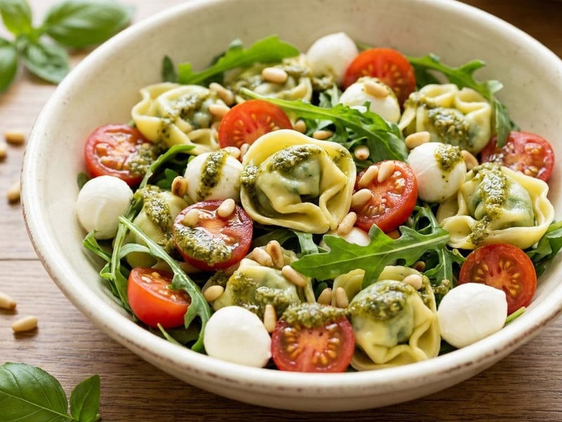 Sommerlicher Tortellini-Salat mit Pesto & Mozzarella | Schneller Sommergenuss