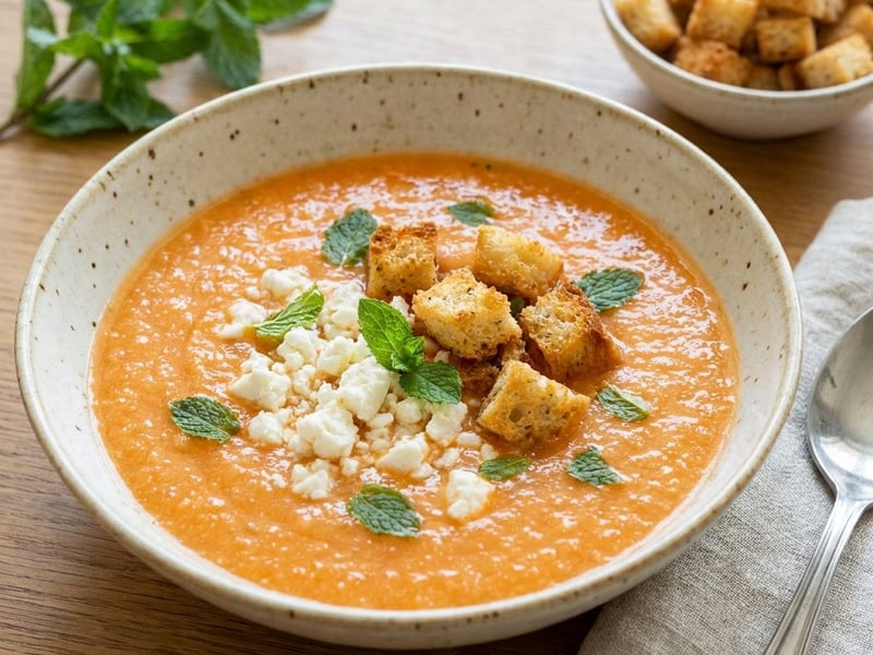 Melon Gazpacho with Feta | Refreshing Summer Delight