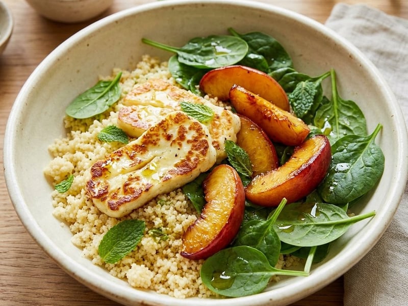 Summery Couscous Bowl | With Halloumi & Nectarine