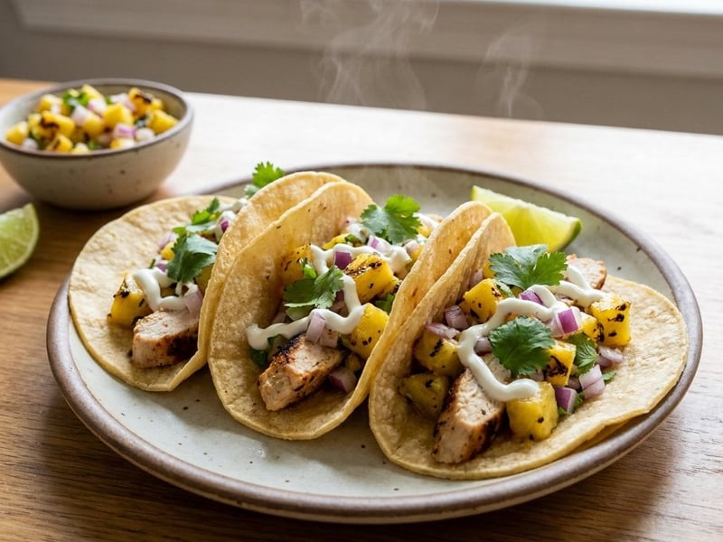 Juicy Chicken Tacos with Grilled Pineapple Salsa | Quick Weeknight Cooking
