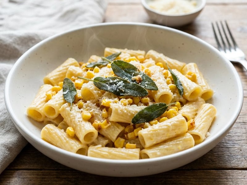 Cremige Sweet-Corn-Pasta mit Salbeibutter | Sommerliche Feierabendküche