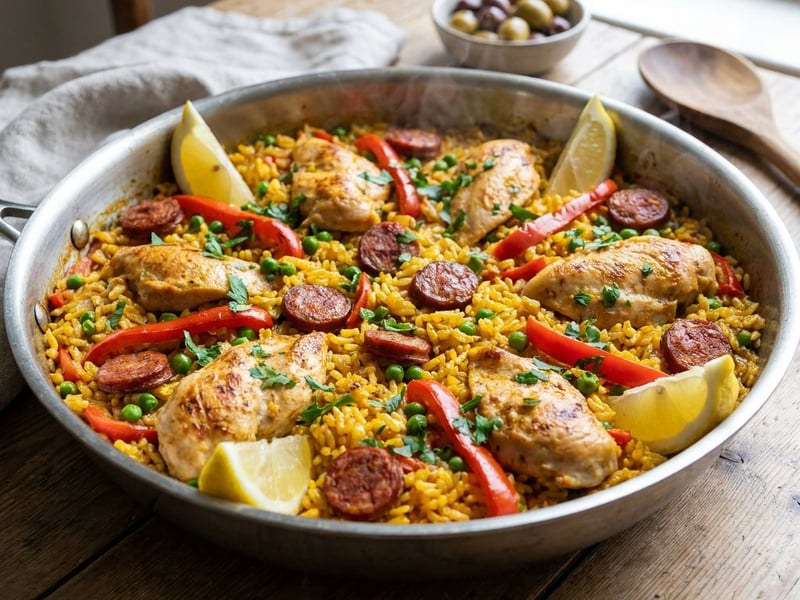 One-Pan-Paella mit Hähnchen & Chorizo | Schnelles Abendessen