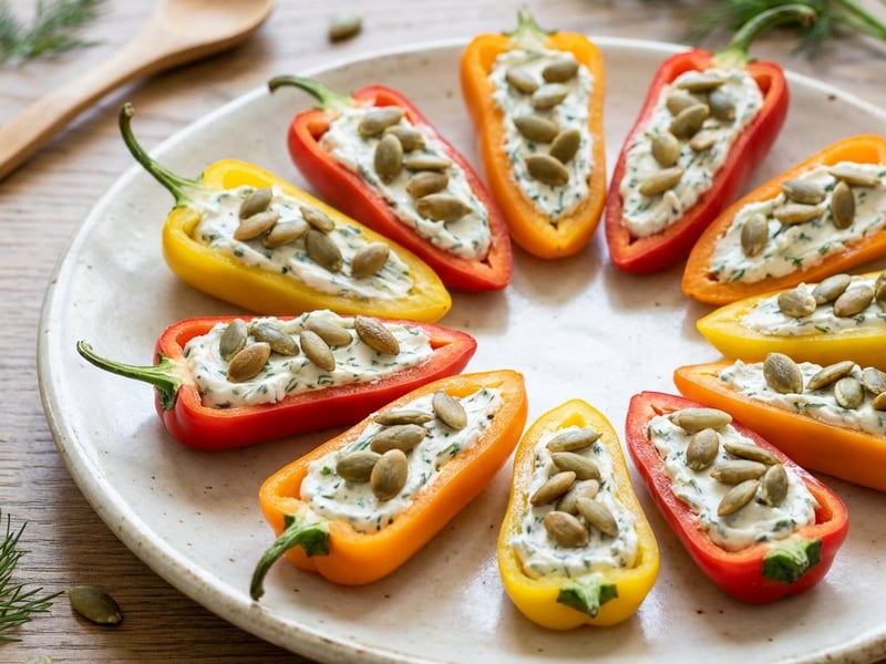 Mini Peppers with Cream Cheese