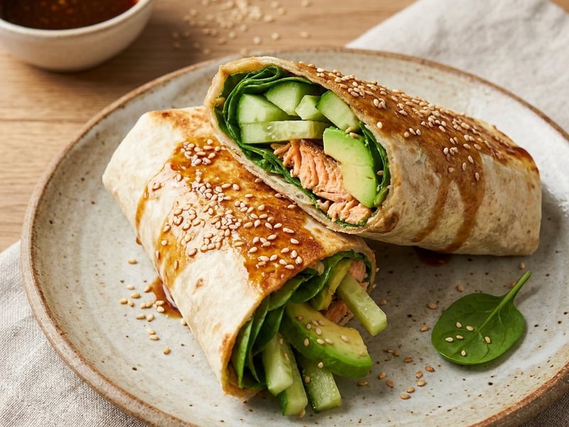 Crispy Teriyaki Salmon Wrap | Quick Weeknight Meal