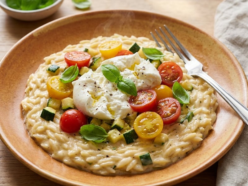 Summery Pastasotto with Zucchini & Burrata | Quick After-Work Recipe