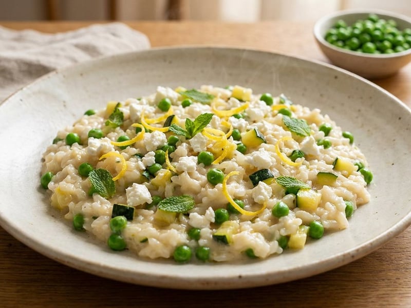 Creamy Zucchini & Pea Risotto with Feta | Summer Kitchen