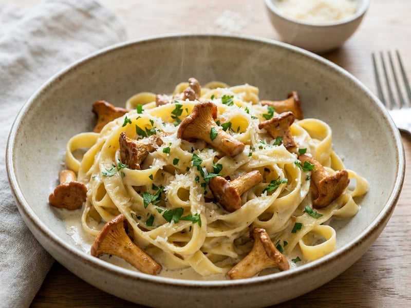 Creamy Chanterelle Tagliatelle | Fresh Summer Delight