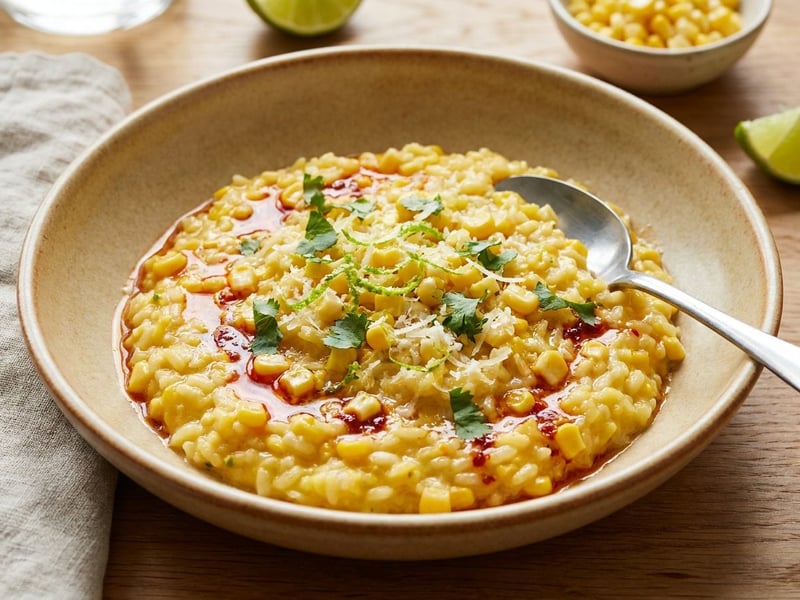 Cremiges Mais-Risotto | Mit Chili-Limetten-Butter