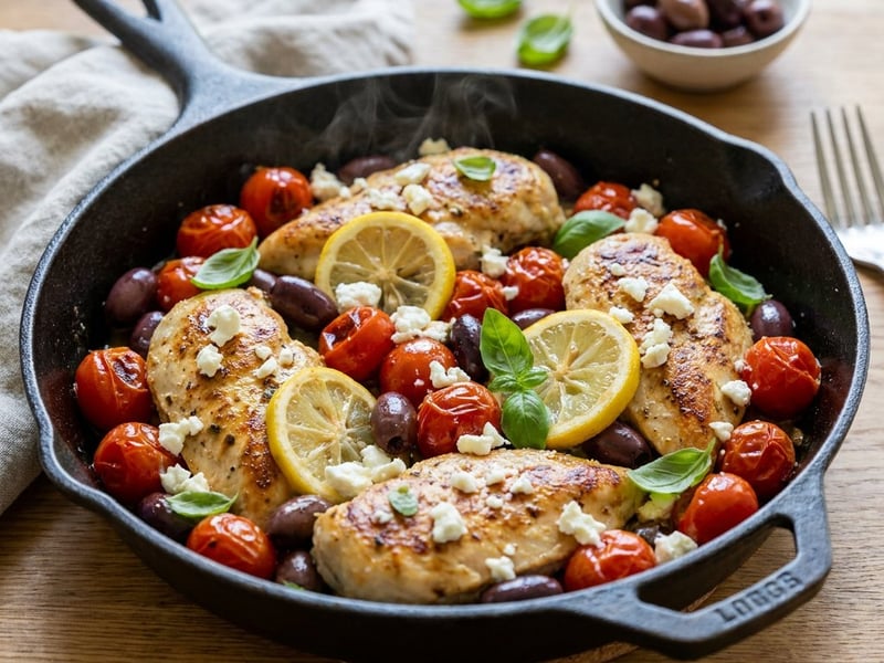 Mediterranean Lemon Chicken Skillet | Quick Summer Delight