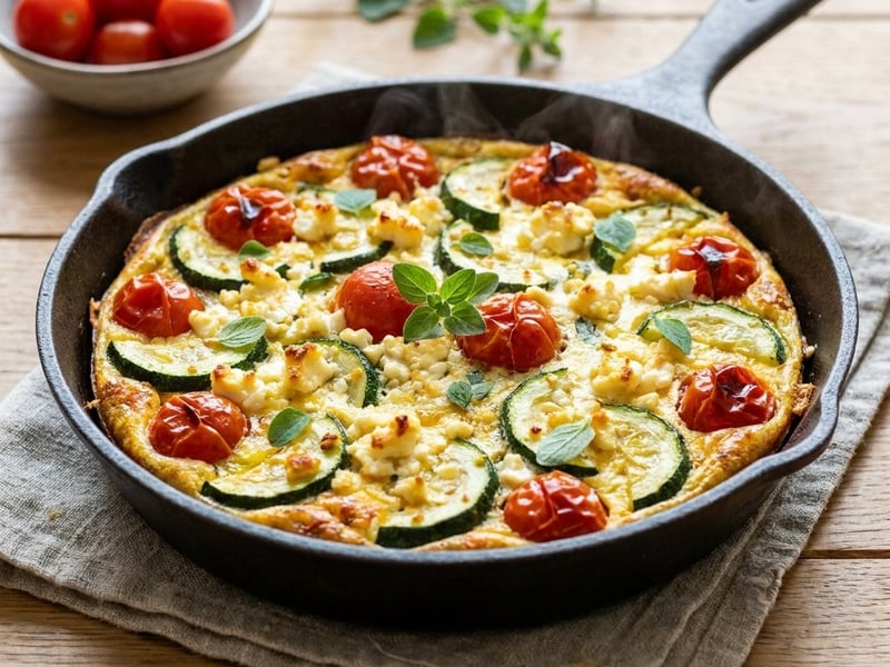 Mediterranean Summer Frittata | With Zucchini & Feta