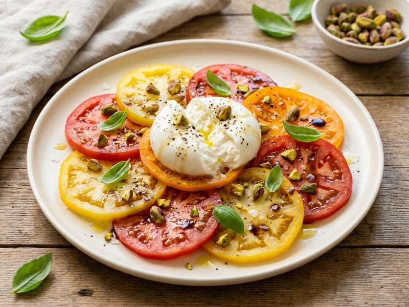 Colorful Tomato Carpaccio with Burrata | Summer Appetizer