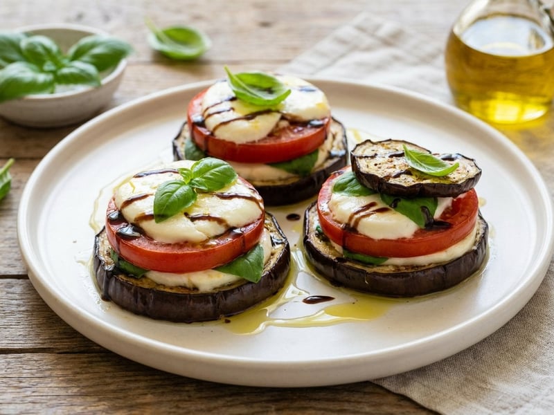 Eggplant Caprese Stacks | Mediterranean Summer Delight