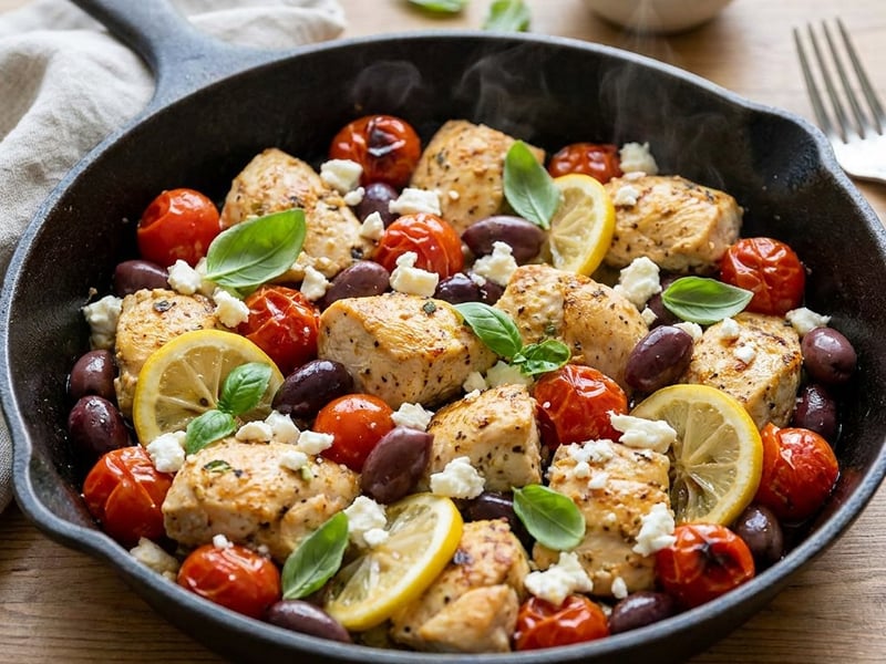 Mediterranean Lemon Chicken Skillet | Quick Summer Delight