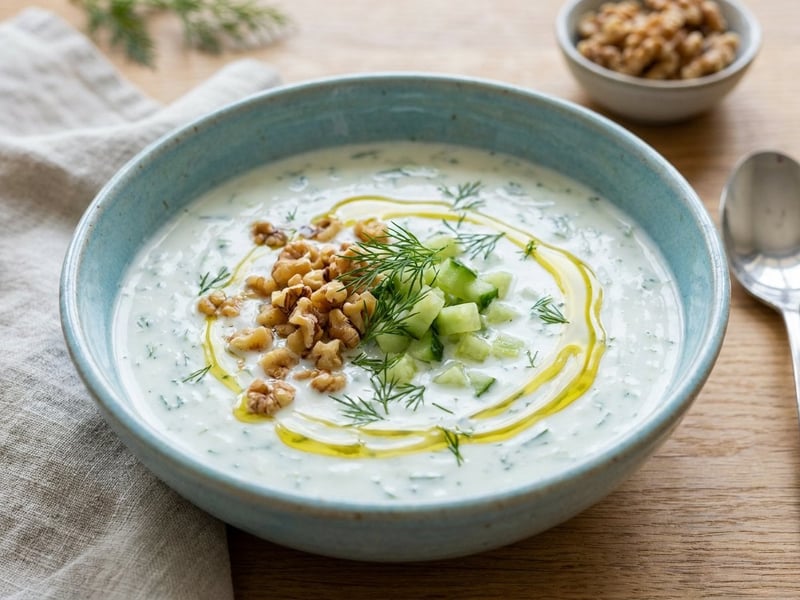 Kalte Gurkensuppe Tarator | Mit Walnüssen & Dill