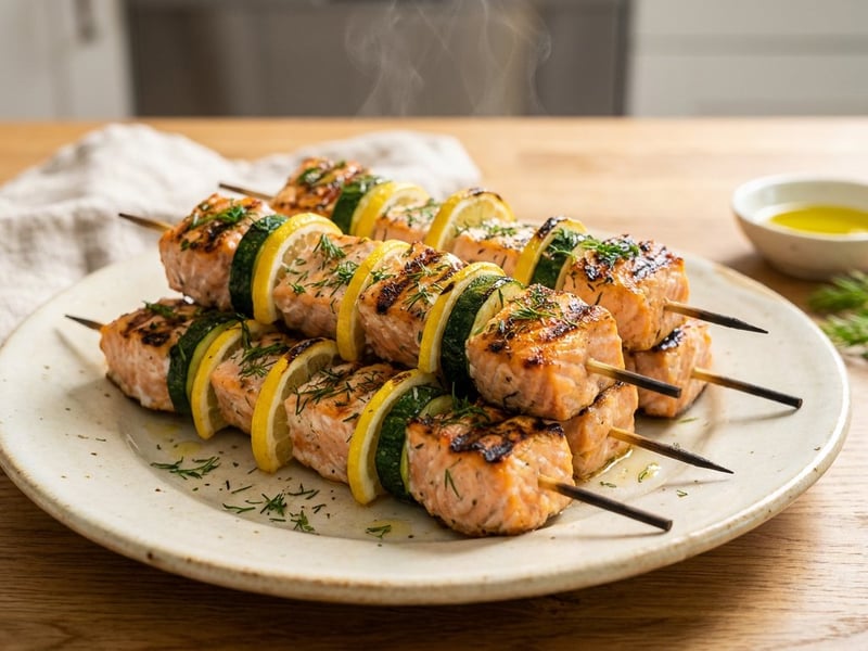 Lachs-Zucchini-Spieße | Feine Sommerküche