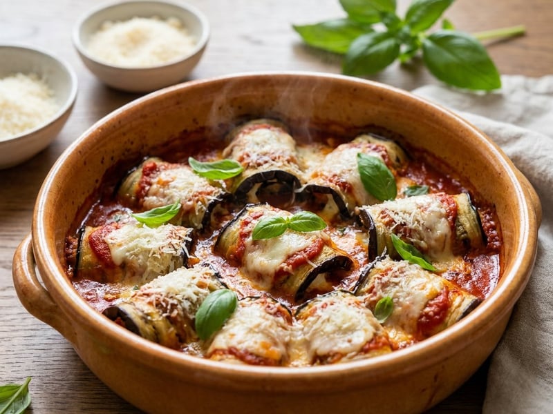 Mediterranean Eggplant Involtini with Ricotta | Baked