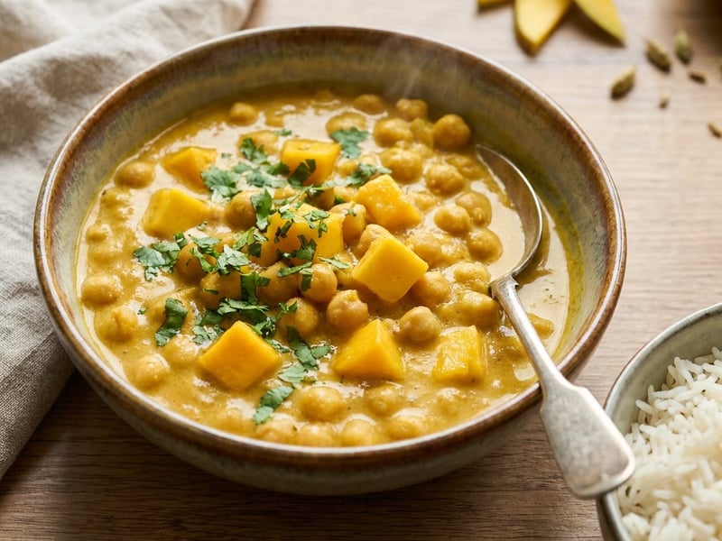Indisches Mango-Kichererbsen-Curry | Fruchtig & Würzig