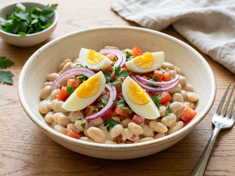 Antalya Piyazı | Turkish Bean Salad with Tahini