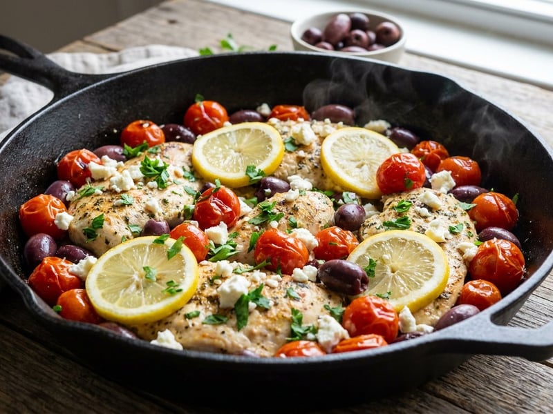 Griechische Zitronen-Hähnchen-Pfanne | In 25 Minuten