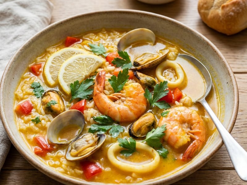 Spanish Seafood Rice Stew | Arroz Caldoso
