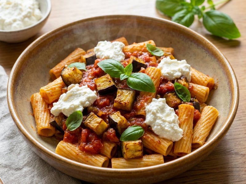 Sicilian Pasta alla Norma | Aubergines & Tomatoes