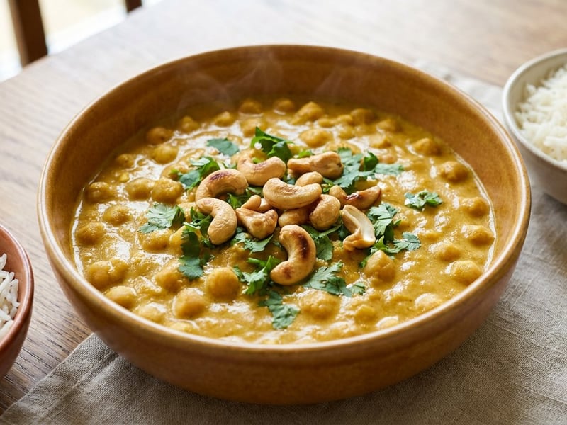 Chickpea Korma with Cashews | Creamy & Aromatic