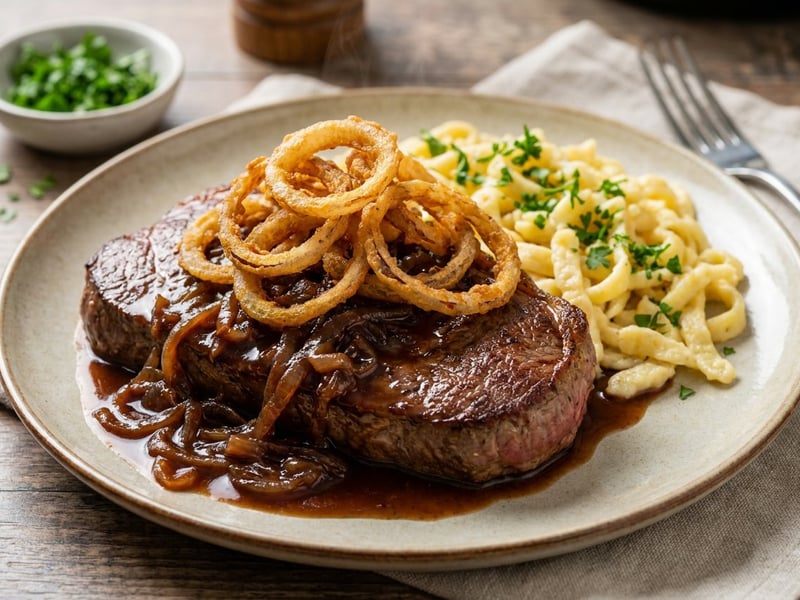 Schwäbischer Zwiebelrostbraten | Zartes Steak & Röstzwiebeln