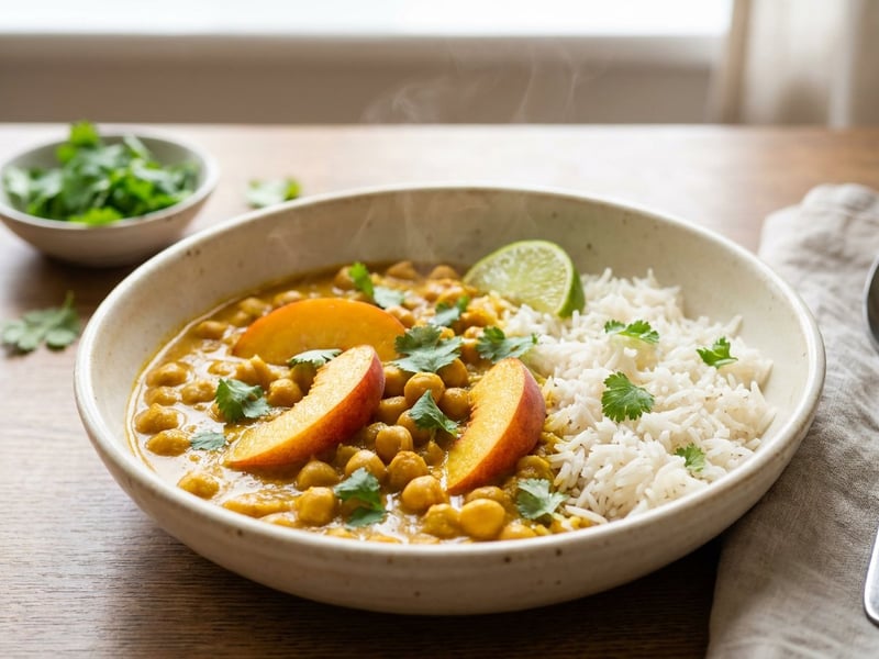 Indian Chickpea & Peach Curry | Fruity & Spicy