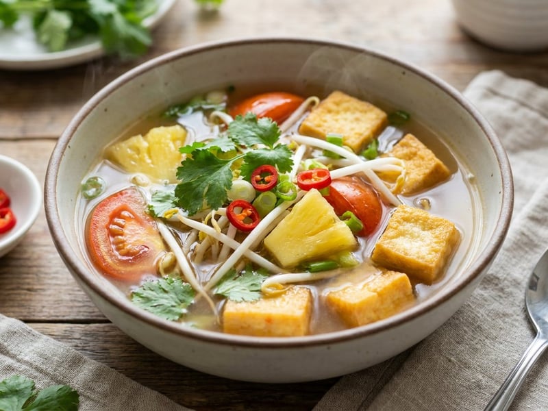 Vietnamesische Canh Chua mit Tofu | Erfrischend & Würzig