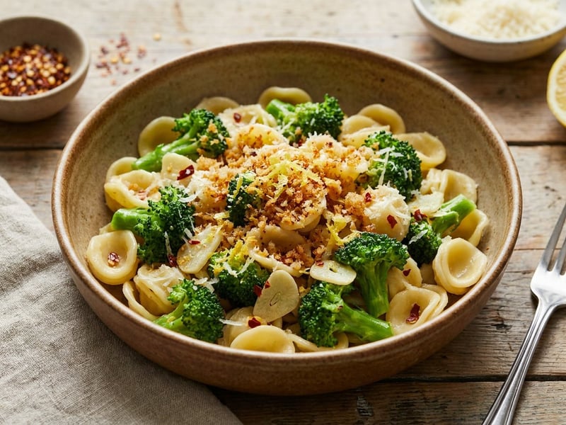 Orecchiette with Broccoli & Crunch | Quick Summer Pasta