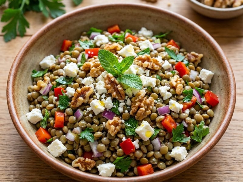 Yeşil Mercimek Salatası | Türkischer Linsensalat mit Feta