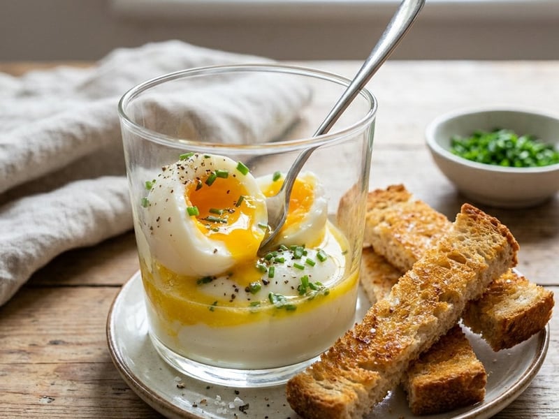 Eggs in a Glass with Chive Butter | Fine Brunch Classic