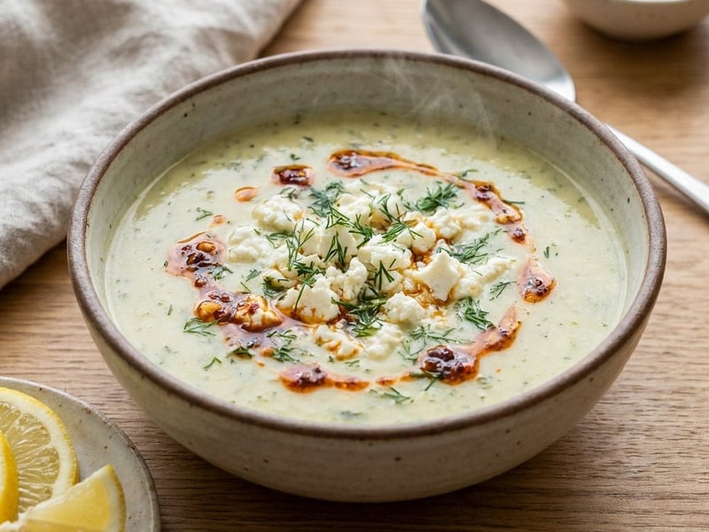 Kabak Çorbası | Turkish Zucchini Soup with Dill & Feta