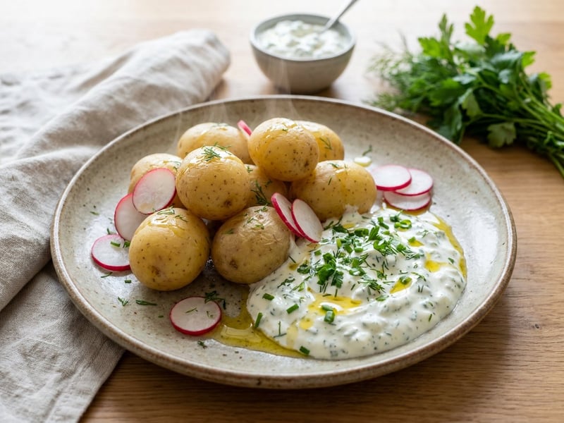 Jacket Potatoes with Herb Quark & Linseed Oil | Summer Classic