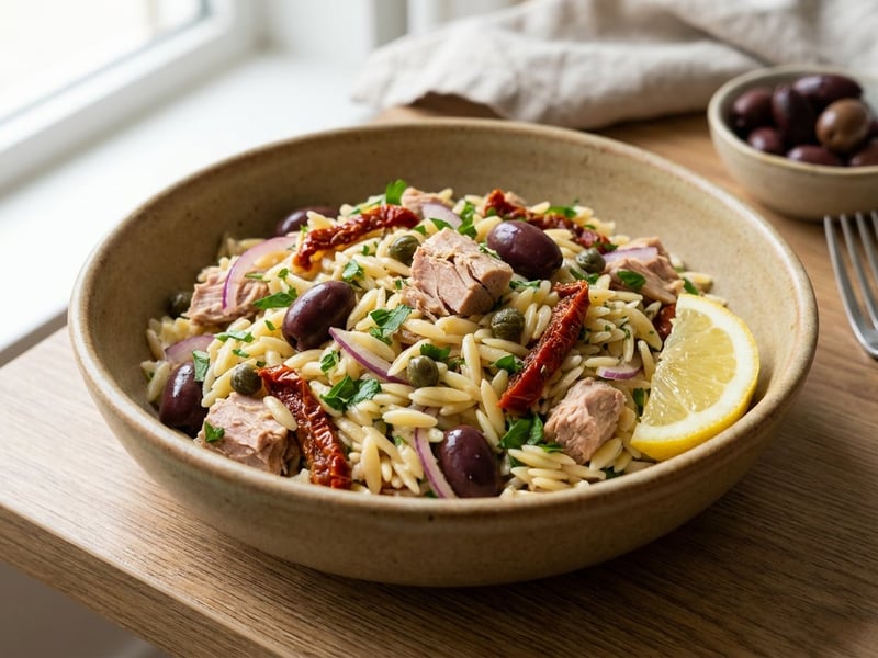 Sicilian Orzo Salad with Tuna | Fresh & Summery