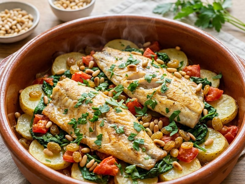 Lubina a la Mallorquina | Spanish Oven-Baked Sea Bass