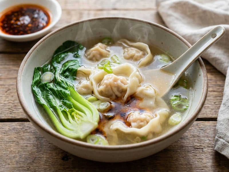 Asian Wonton Soup with Chicken | Delicate & Flavorful