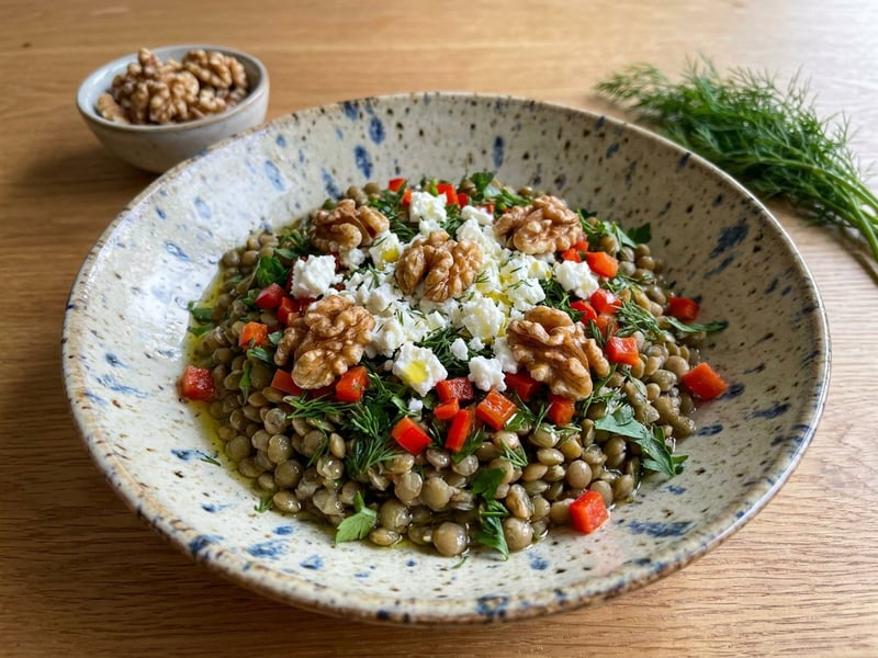 Turkish Lentil Salad | With Walnuts & Feta