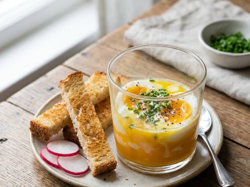 Eggs in a glass with chives | Brunch classic
