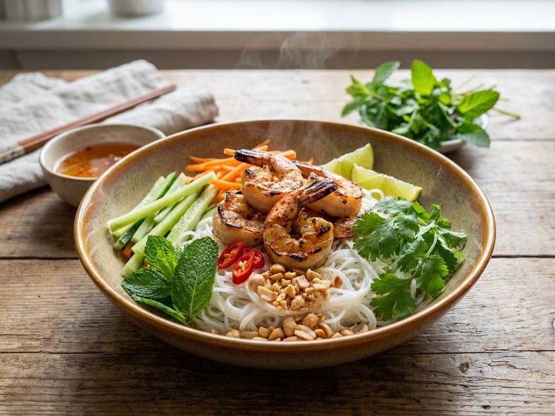 Bún Tôm Nướng | Vietnamese Lemongrass Prawns