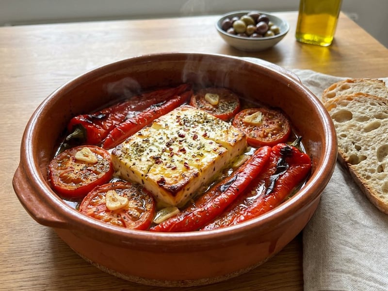 Bouyiourdi | Greek Feta and Pepper Bake