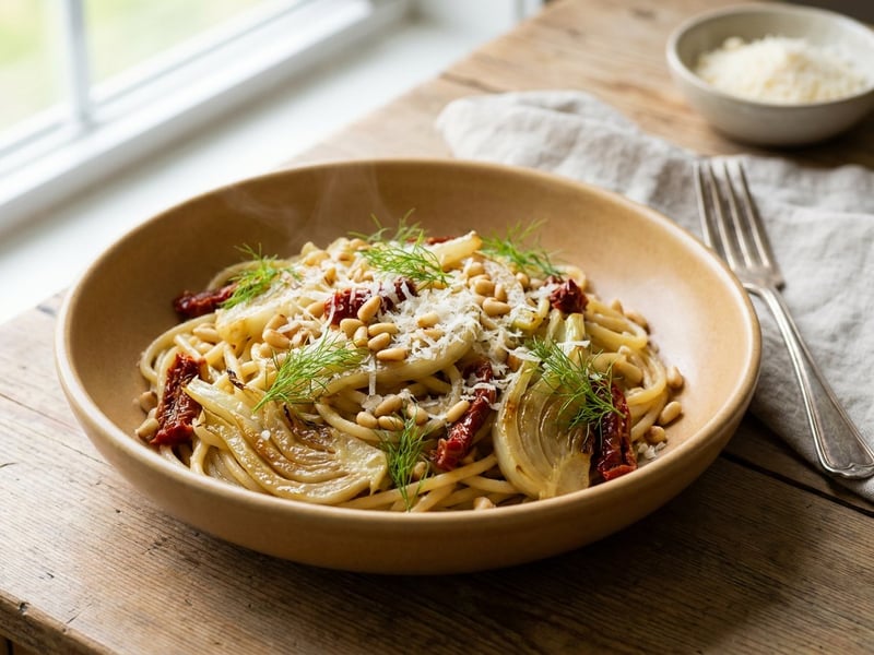 Pasta with Braised Fennel | Mediterranean Delight