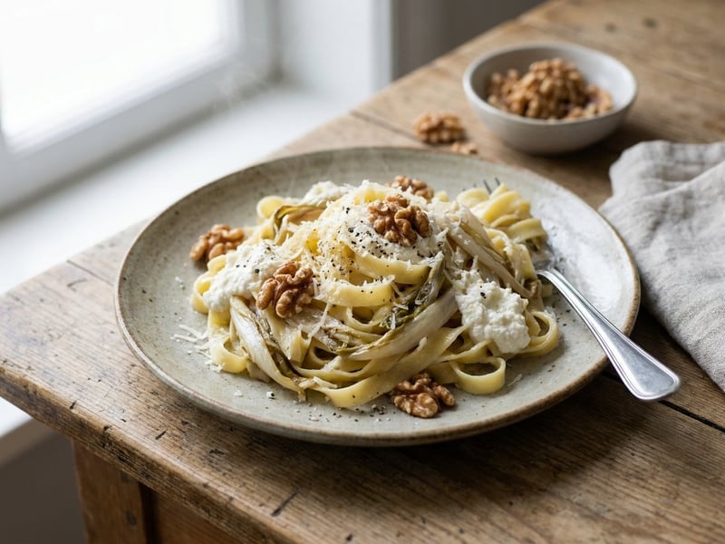 Tagliatelle with Chicory & Walnuts | In 20 Minutes