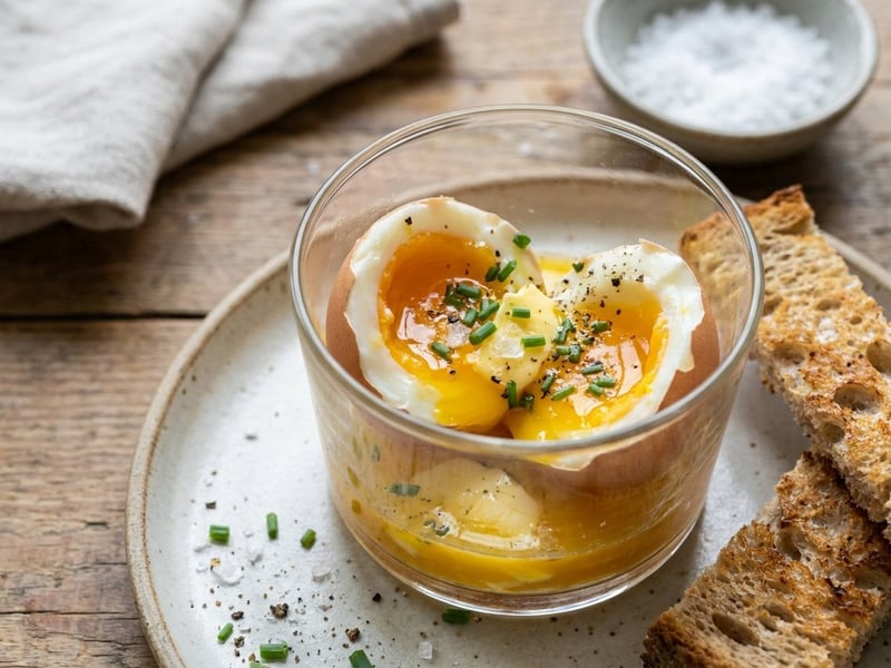 Eggs in a Glass with Chives | Quick Brunch Classic