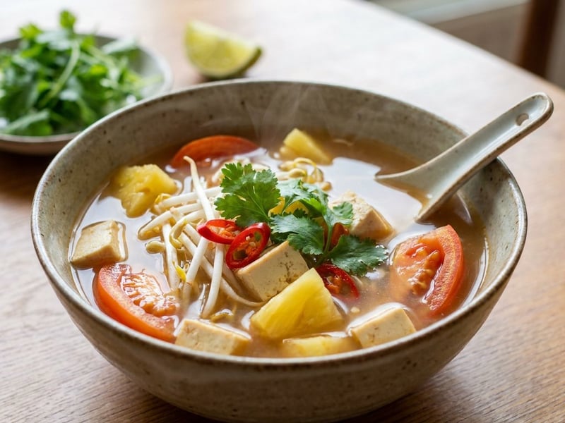 Vietnamesische Tamarindensuppe mit Tofu | Sauer & Erfrischend
