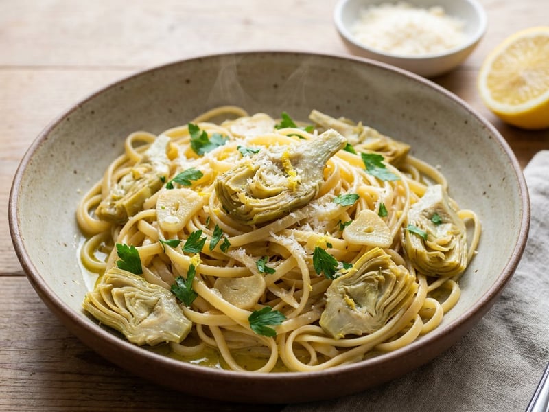 Linguine with Tender Artichokes | Quick Italian Delight