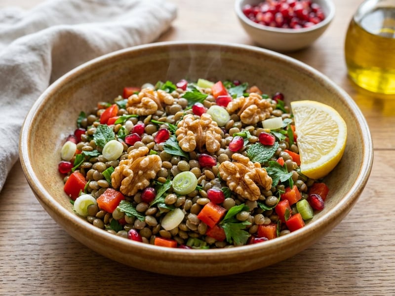 Turkish Lentil Salad | With Walnut & Pomegranate