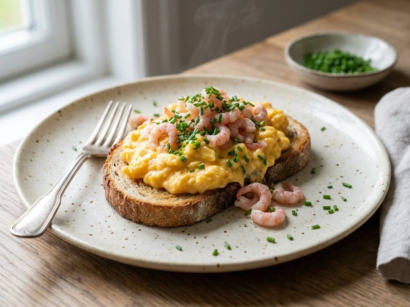 Büsum Scrambled Eggs with Shrimps | North German Brunch Classic